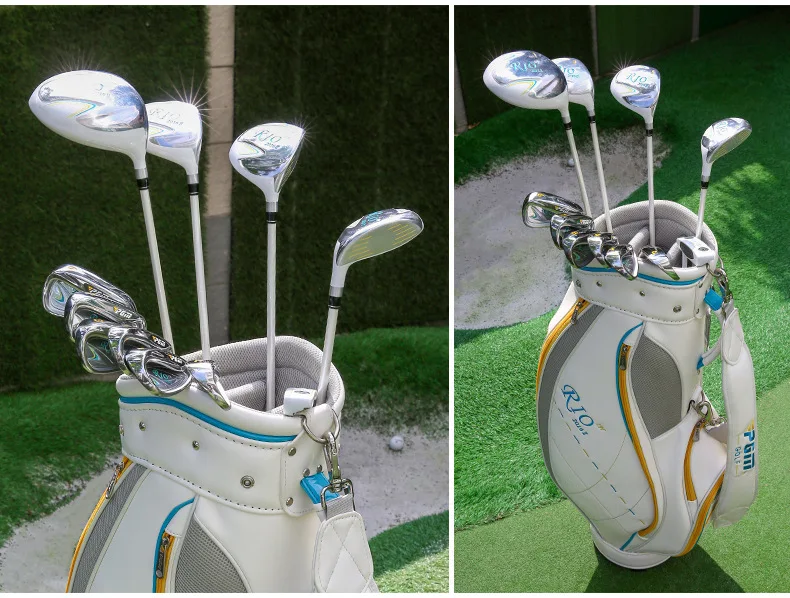 Set Klub Golf Centurio II Latihan Pemula Wanita Aloi Titanium 9 Buah/11 Buah dengan Tas LTG014 Grosir