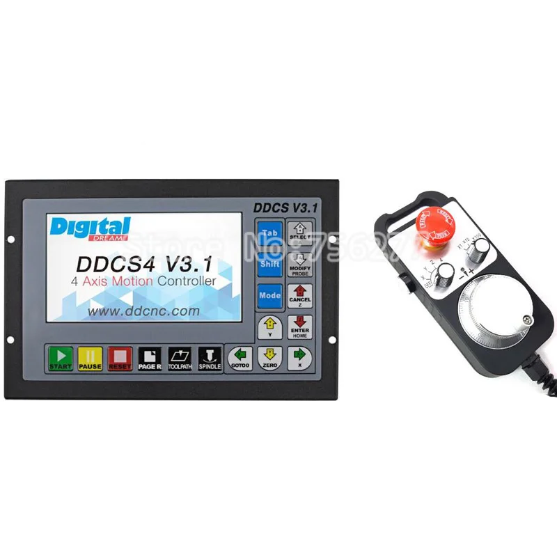 Upgraded DDCSV3.1 3/4 axis 500KHz G-Code Offline Controller+Handwheel All Metal Cases DDCS V3.1 Replace Mach3 USB CNC Controller