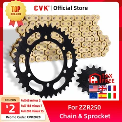 CVK 1 Set Front and Rear Gear Sprocket Chain & DID 520-120 Chain For Kawasaki ZZR250 Motorcycle Accessories