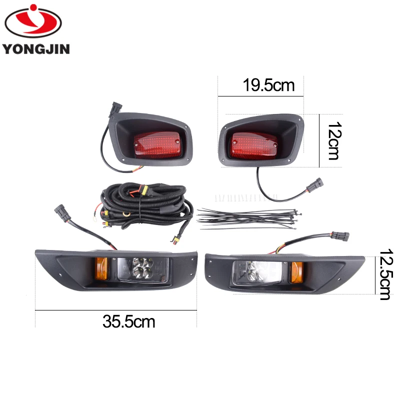 Red LED head Light Kit and Taillights for EZ-GO TXT