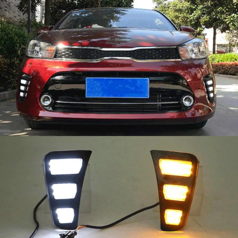 2PCS LED DRL Daytime Running Lights Daylight Fog Lamp Decoration Signal Lamp For KIA PEGAS 2018 2019