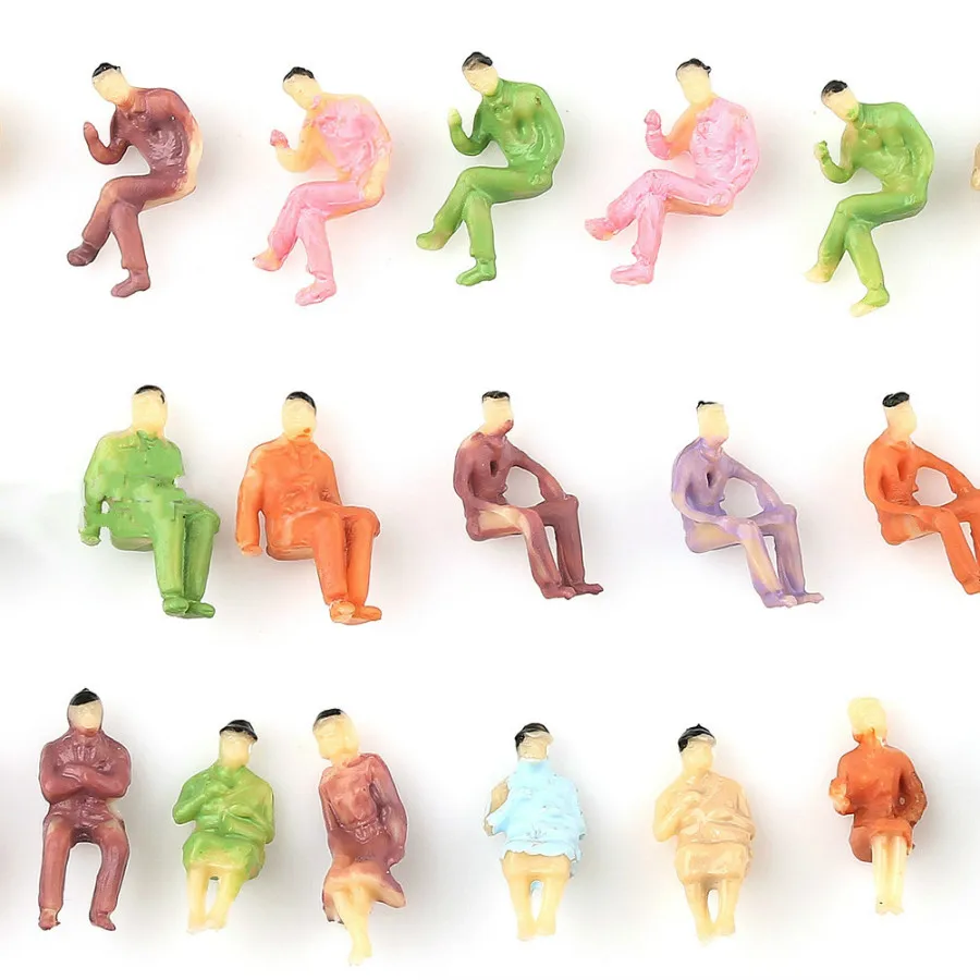 100 Pcs Painted N Skala ALLE Sitzende Menschen Sitzen Figuren 1:150 – Detail 6