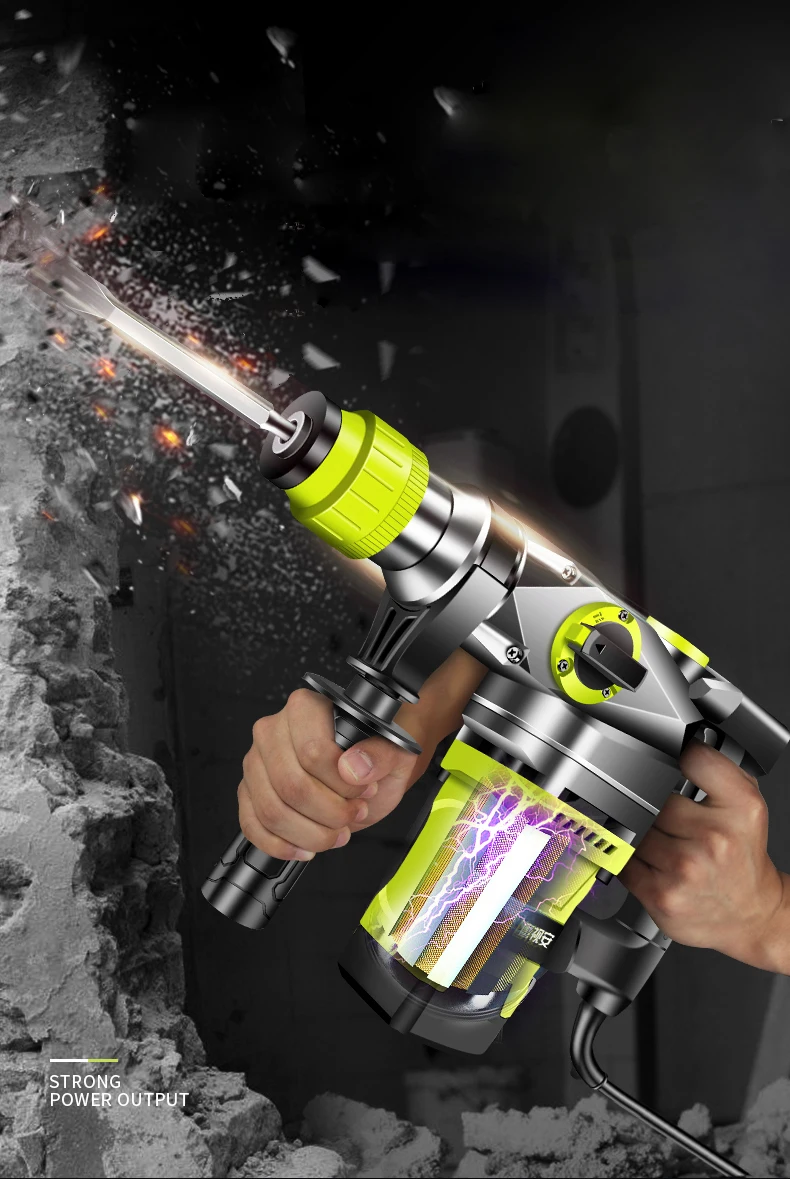 

220V Electric Drills Electric Demolition Electric Hammer Drill Concrete Breaker Punch Jackhammer 3000r/min