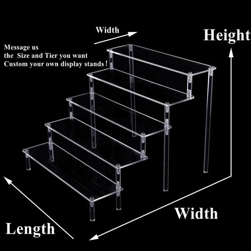 Custom Acrylic Display Stand Rack Shelf Storage Rack Length Width Height Tier Custom Available