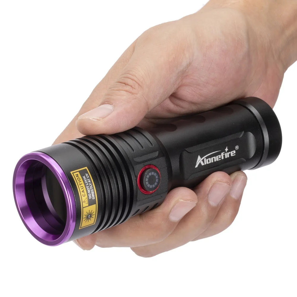 60W Hochleistungs-365nm-UV-Taschenlampe, Schwarzlicht, wiederaufladbar, zur Untersuchung von Katzen- und Hundeflecken, Markierungen, Erz, Geld, Skorpione, Fluoreszenzprüfung – Detail 13