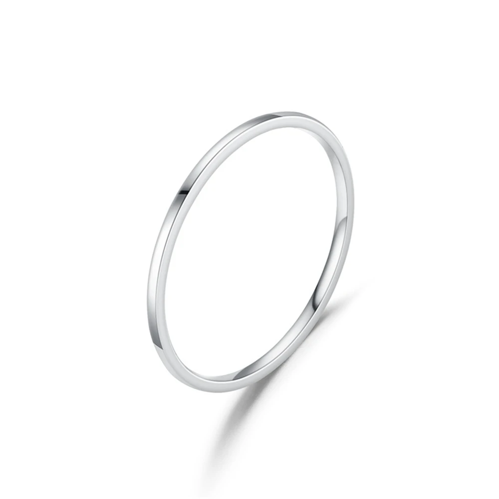 Couple's 2MM Thin Titanium Steel Smooth Ring, Rose Gold