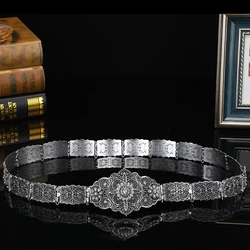 Vintage Style Caftan belt jewelry hollow flower adjustable body chain wedding bride crystal waist chain free delivery
