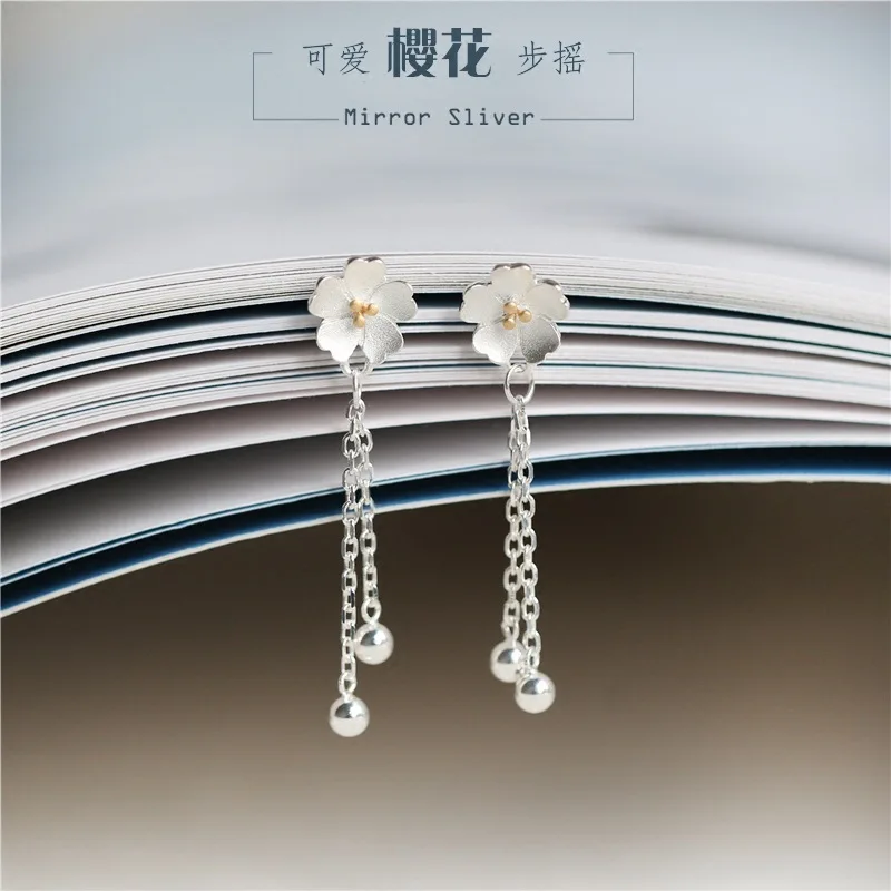 Reale 925 Sterling Silver flower Orecchini Per Le Donne Signore Dei Monili Dichiarazione Coreano Orecchini Pendientes Brincos