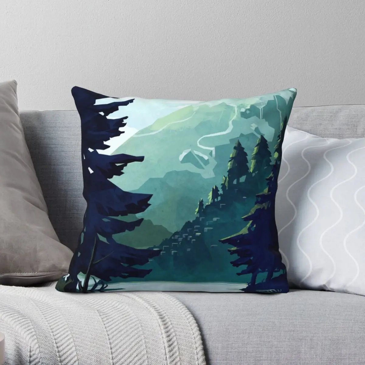 

Canadian Mountain Square Pillowcase Polyester Linen Velvet Zip Decor Throw Pillow Case Sofa Seater Cushion Cover 18"