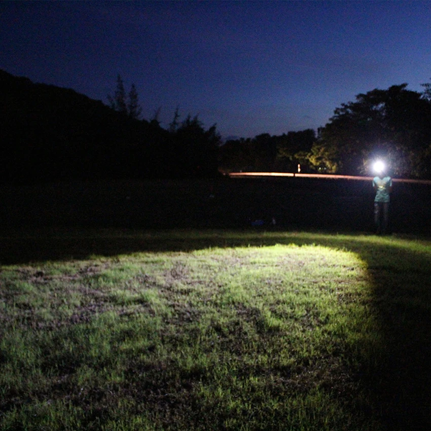 Headlamp Rechargeable LED Headlight 2 Modes, LED Waterproof Work Headlight Flashlight, Wave Sensor, for Camping, Running
