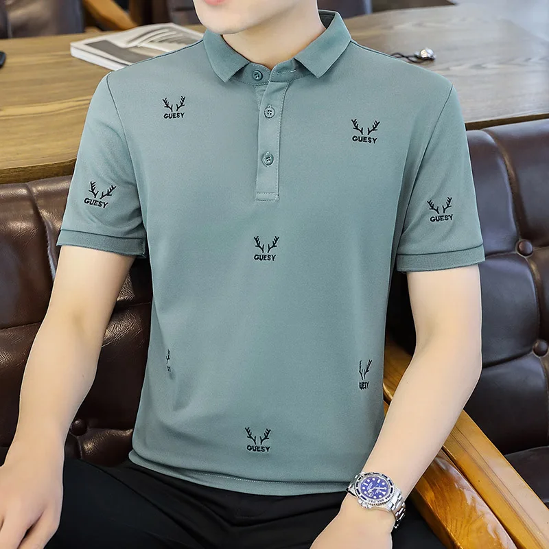 

2021 Arrival New Summer Polo Shirt Men Fashion Print Cotton Casual Men's POLO Shirts Short Sleeve High Quality Shirts Men