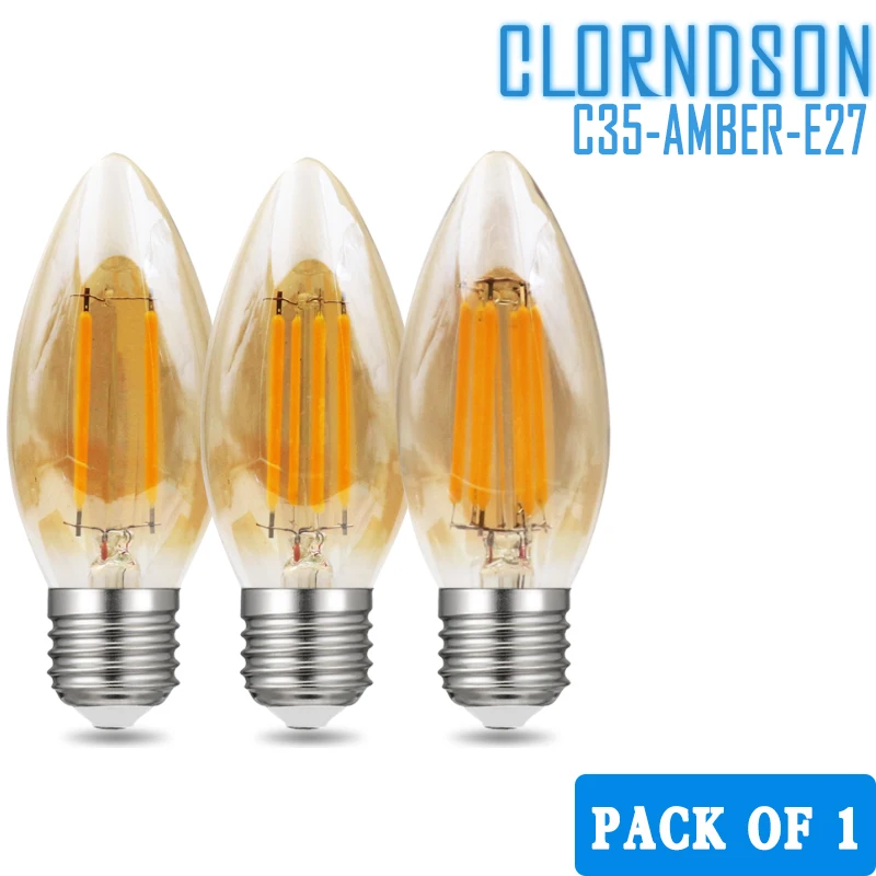 

Dimmable C35 LED 2W 4W 6W 8W Edison E26/E27 AMBER Vintage Candle Lamp 110V 220V 230V LED Filament Bulbs Decor Incandescent