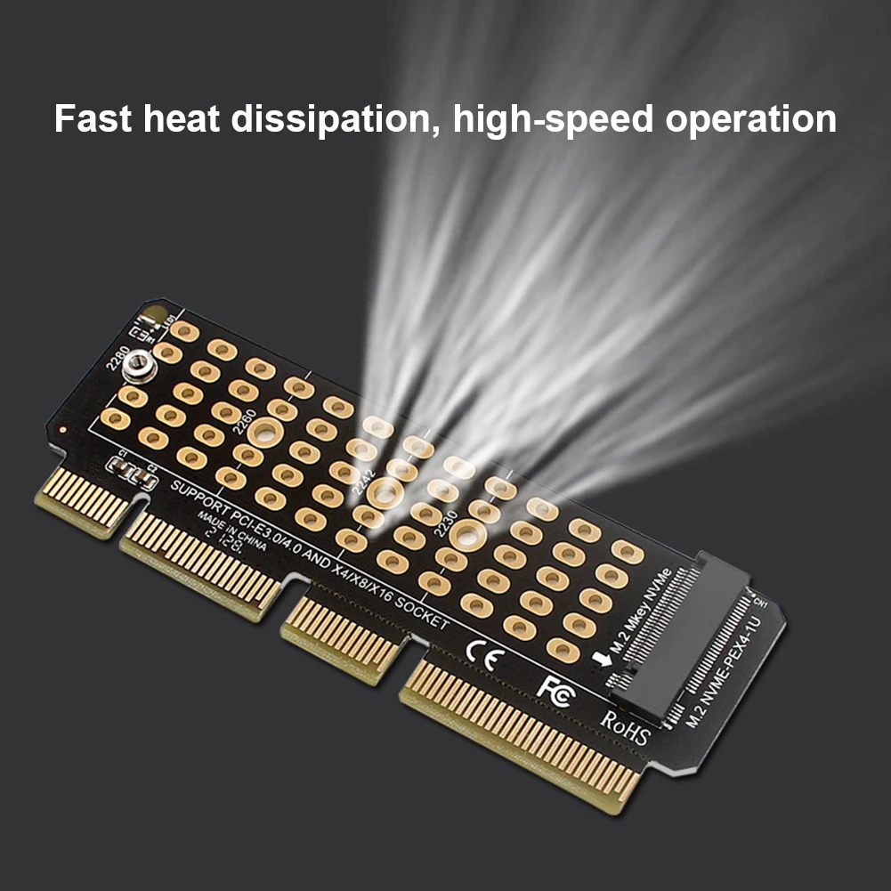 SSD M.2 NVME zu PCI-E 4,0 X4 Riser Karte PCIE X4 X8 X16 Unterstützung M Schlüssel Adapter 32GbpsExtender Für BTC ETH Bergbau Volle Geschwindigkeit