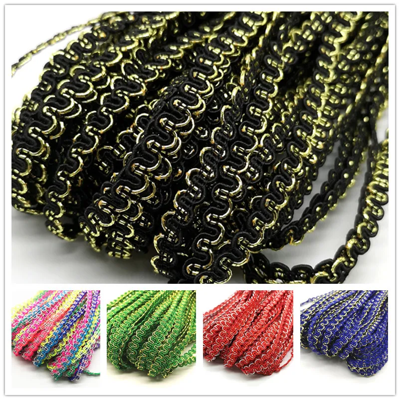 5 yards 6mm Arany Ezüst Ácsorgás Hajfodorítás csipkével Pántlika színpadi Előadás ruhát Első lépés handmade trims esküvői Avatás accessor #ro