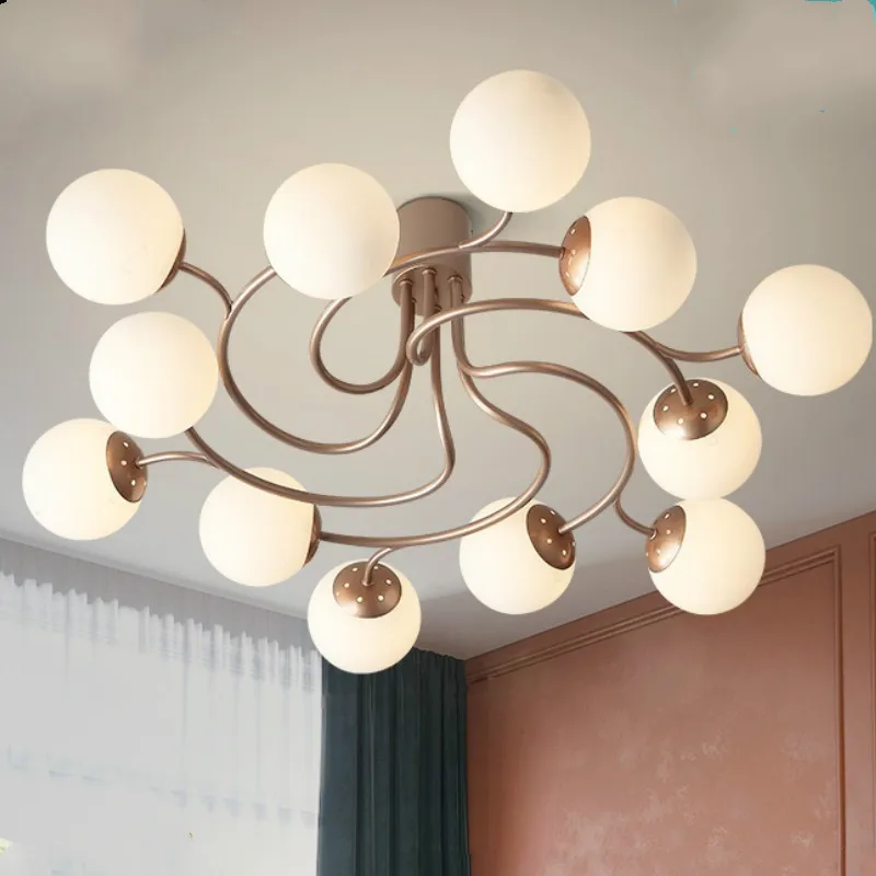 Nordic lamps modern minimalist home creative personality glass ball magic bean bedroom living room lamp ceiling lights LB40214