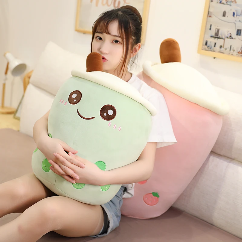 1pc 25CM Cartoon Bubble Tea cup Shaped Pillow Plush Toys Real Life Stuffed Soft Back Cushion Funny Dood Gifts for Kids Birthday