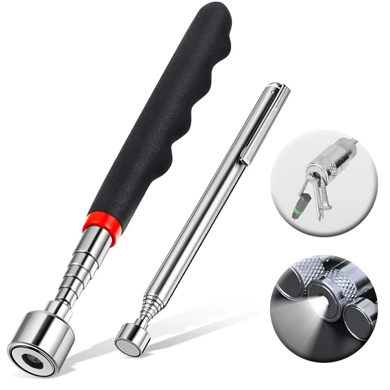 Magnetische Telescopische Pick-Up Tools Grip Led Licht Verstelbare Uitschuifbare Lange Bereiken Pen Handige Tool Voor Picking Up Schroeven noten Bout