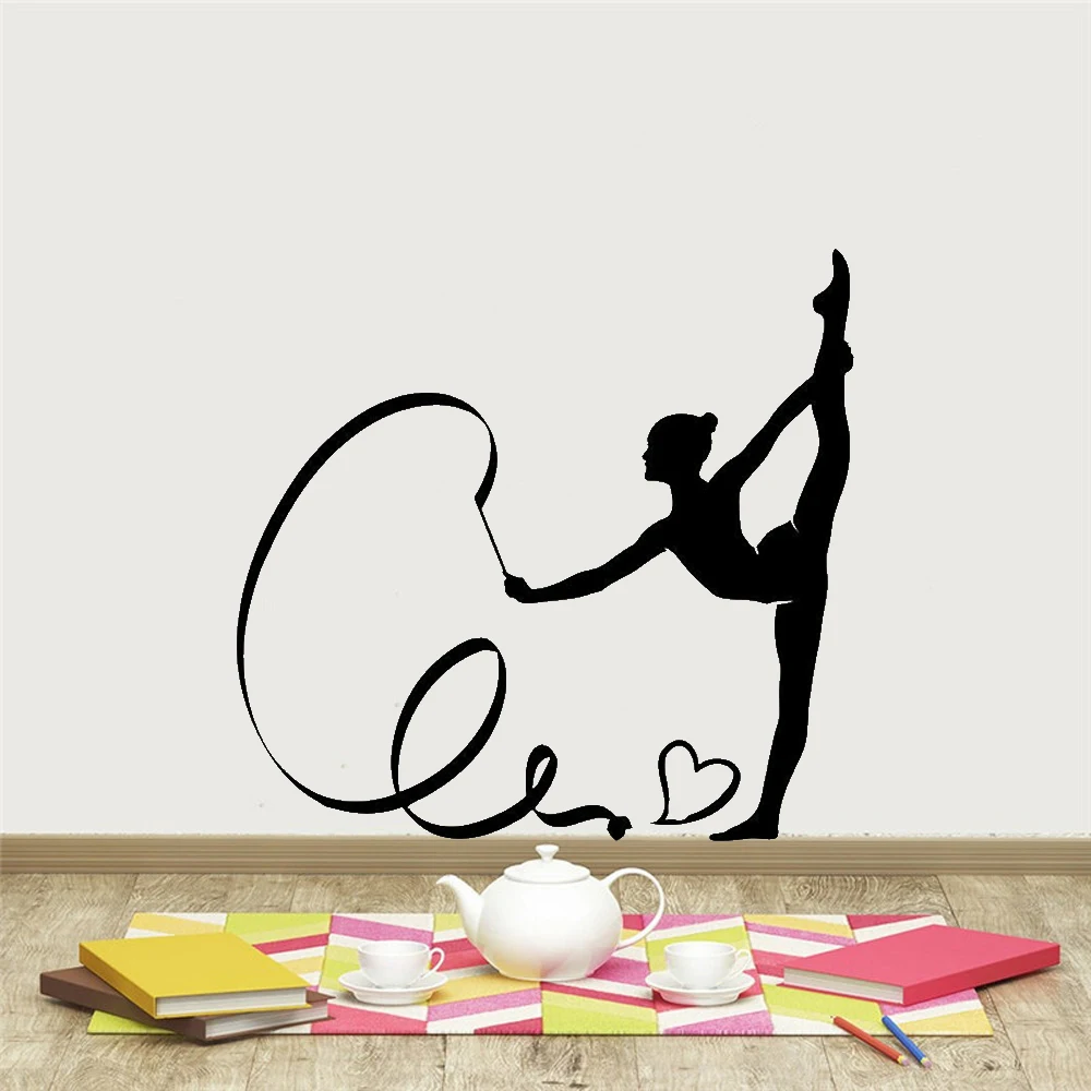 Interesting Gymnast Silhouette Vinyl Car Art Sticker Decor Mural DIY Knife And Fork Removable Wall Decal Family Home Sticker