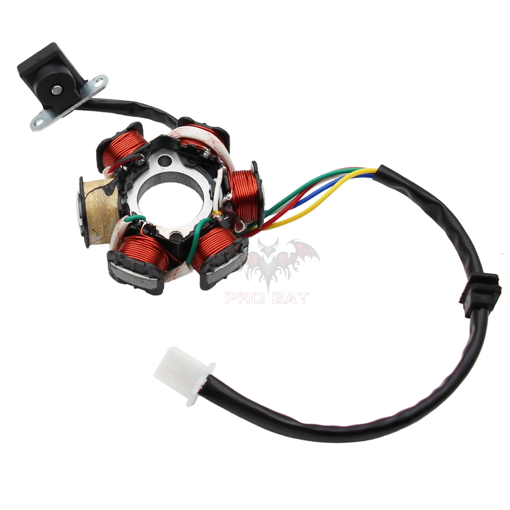 6 Pole Magneto Flywheel Stator For GY6 50cc 125cc 150cc PIT Quad Dirt Bike ATV Buggy Scooter Moped Jonway Lance ZNEN