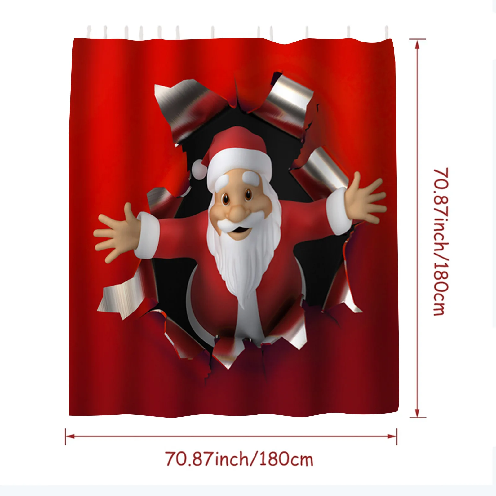 Christmas Bathroom Mat Set Santa Claus Non-slip Carpet Toilet Cover Mat Waterproof Shower Curtain christmas decorations for home