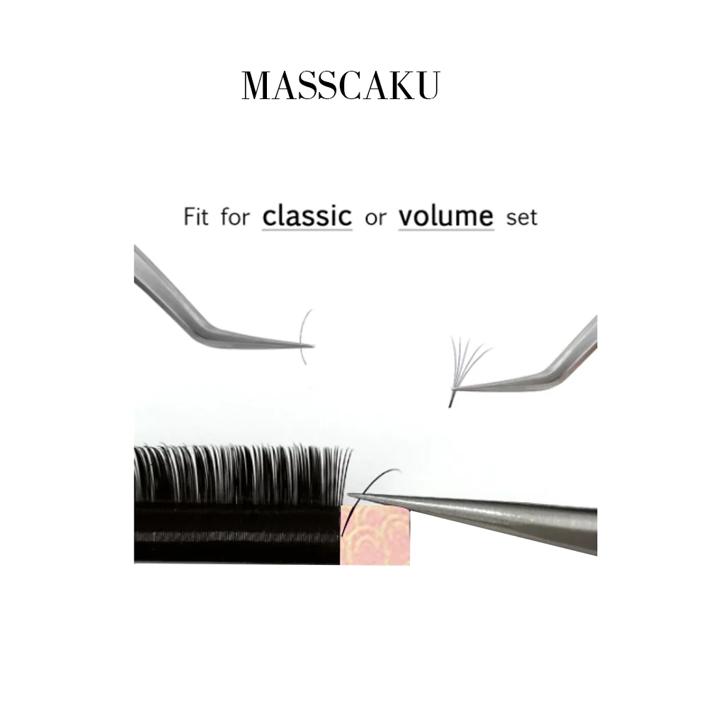 MASSCAKU 16rows/case 8-16mm & mix Premium Natural Synthetic Mink Individual Eyelash Single Extension eyelashes soft cilia lashes