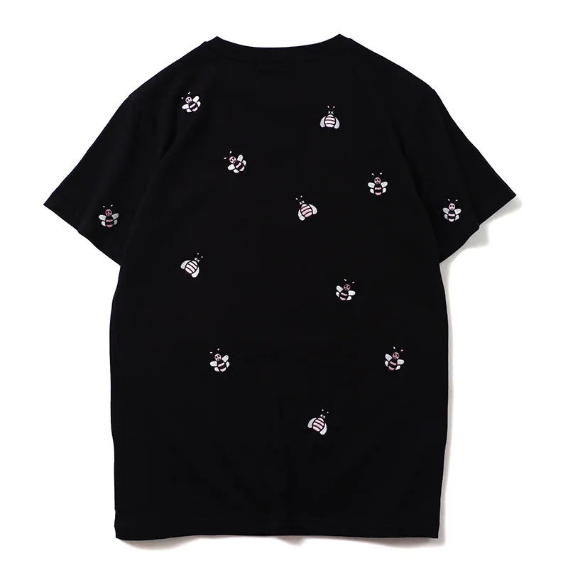 New 2023 Men Novelty luxury Embroidery bee T Shirts T-Shirt Hip Hop Skateboard Street Cotton T-Shirts Tee Top Kenye #038