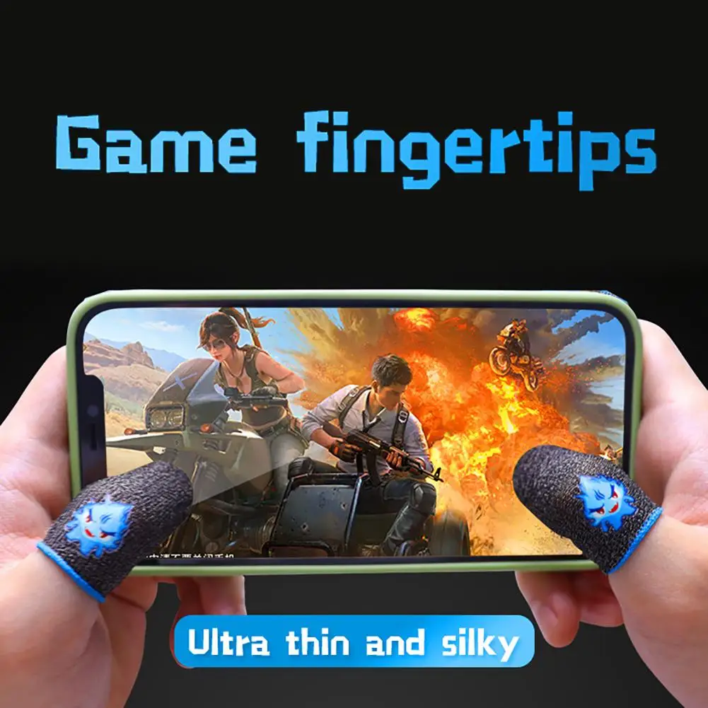 1 Pair  Finger Cover High-quality Faux Silver Fiber Gaming Finger Cover Washable Luminous Fingertip Gloves