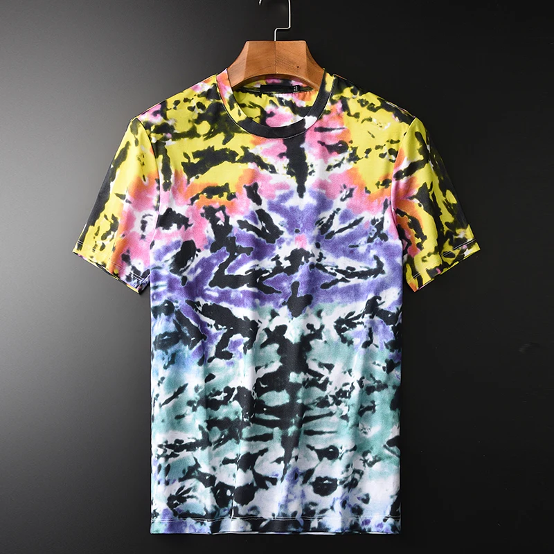 

Camouflage Mens T-shirts Luxury Allover Printing Mercerized Cotton Men T-shirt Plus Size 4xl Summer Slim Thin Man Tee