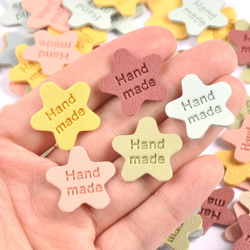 수제 별 가죽 라벨, 양각 태그, 의류 재봉 액세서리용 DIY 플래그 라벨, 23mm cp3213, 20 개  Best5