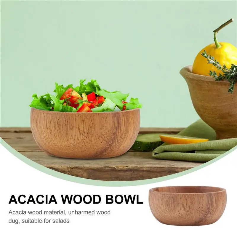 Juego de cuencos de madera para ensalada, platos decorativos de madera, decoración de sopa, almuerzo