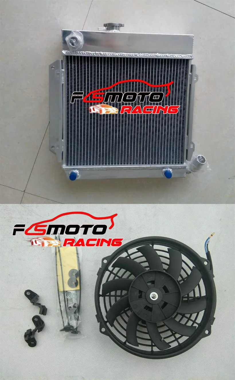 42MM Aluminum Radiator + Fan Racing For BMW E10 2002/1802/1602/1600/1502 TII/TURBO AT/MT