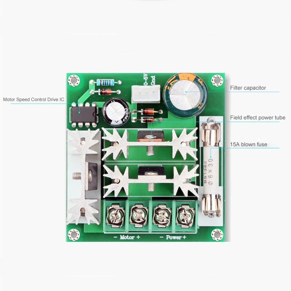 DC 6V-90V 0.01-1000W PWM DC Motor Speed Controller 12V 15A 220W DC Motor speed Regulator