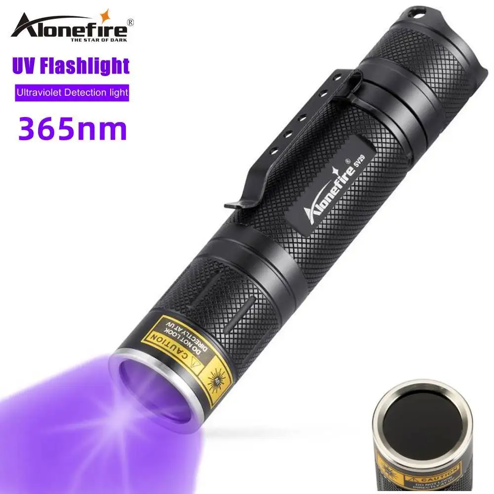 Alonefire SV29 365nm UV Led Flashlight Ultra Violets Ultraviolet Invisible Torch for Pet Stains Hunting Marker Checker