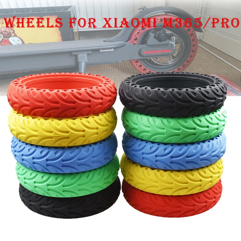 Hot Sale For Xiaomi Electric Scooter Tyre New Color 8.5inch Solid Hole Tires Rubber Shock Non-Pneumatic Tyre Fit Xiaomi M365