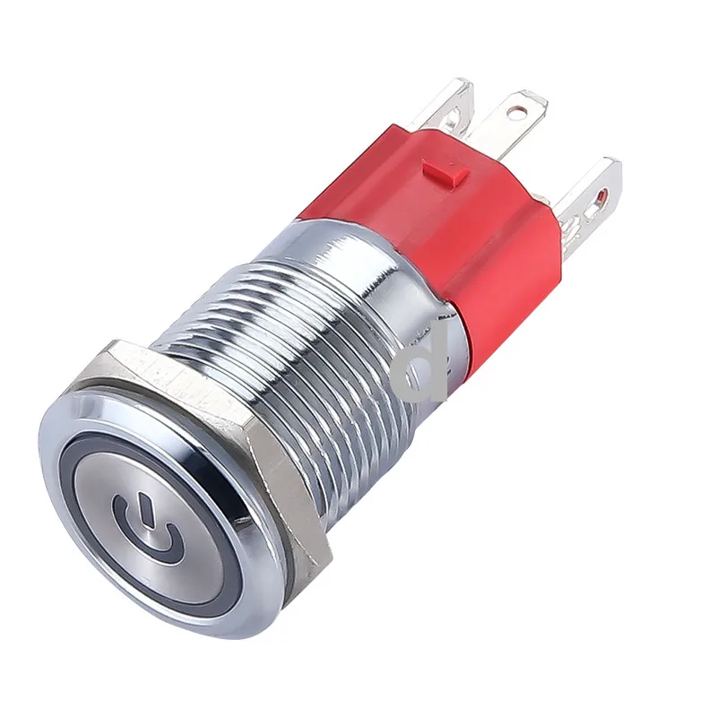 16mm Wasserdichte Metall Push Button Switch Mit LED-licht ROT BLAU GRÜN GELB Self-locking Momentary