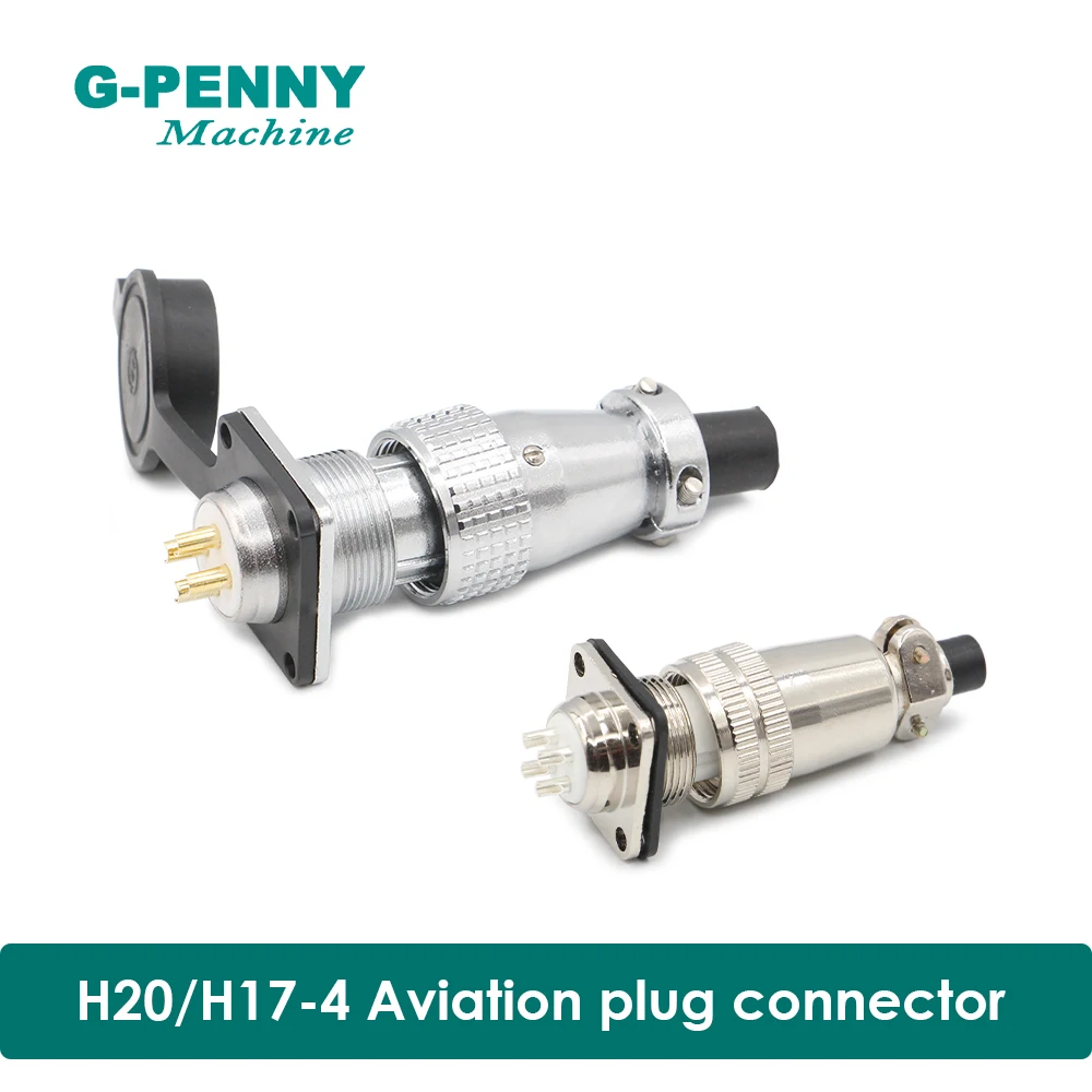 CNC Spindle motor Aviation plug H-17 H-20 4 Pins Spindle Socket Connector Air plug Air outlet connector high current!