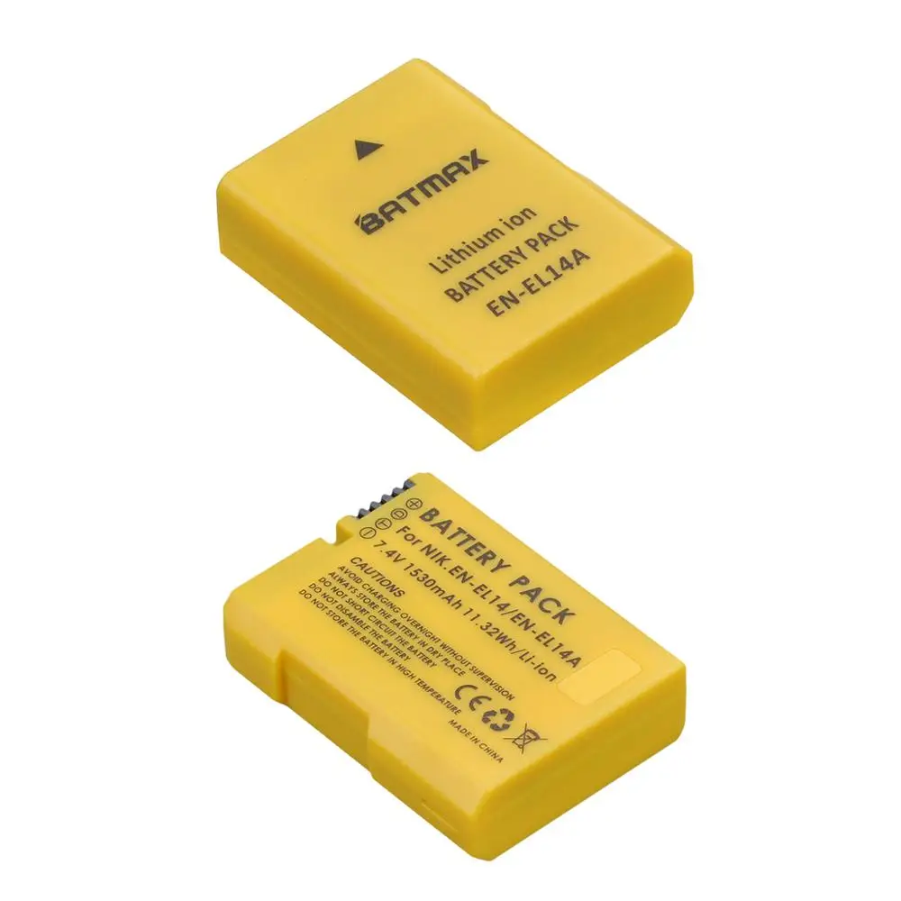 2X 1530mAh EN EL14a EN-EL14 EL14 baterii + LCD podwójna ładowarka USB typu C dla Nikon Df D5500 D5300 D3300 D5100 D5200 D3100 D3200