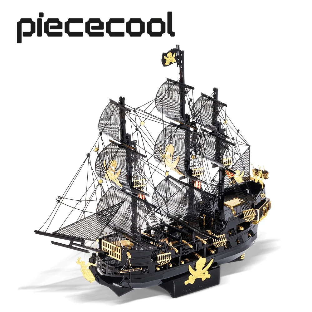 Piececool 3D Metal Puzzle Building Blocks Black Pearl Model DIY Assemble Jigsaw Toy ,Christmas Birthday Gifts for Adults