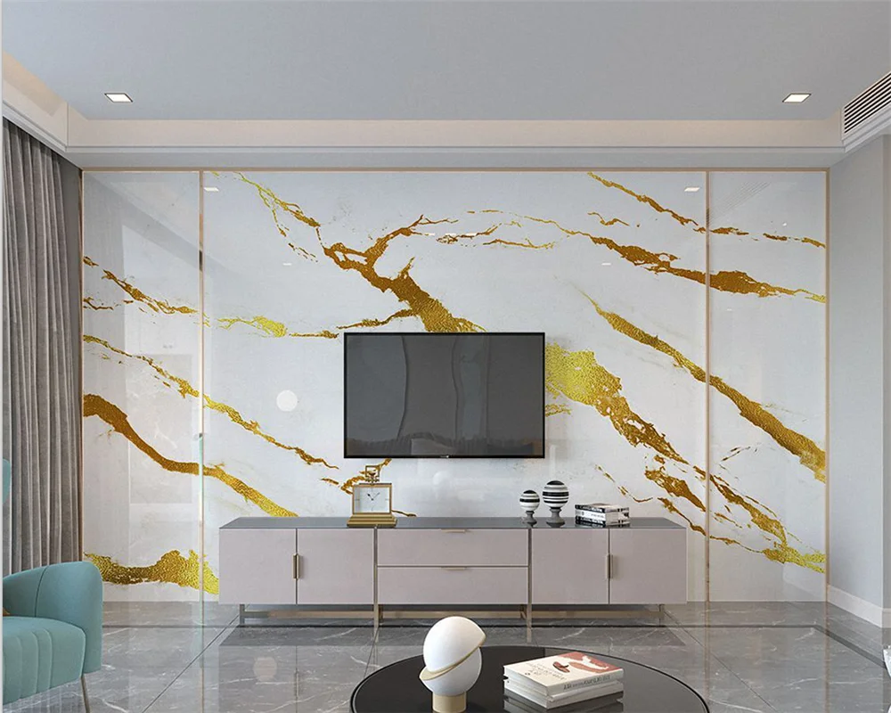 beibehang Custom new French luxury modern gold foil marbled gold background wallpaper wall papers home decor papier peint