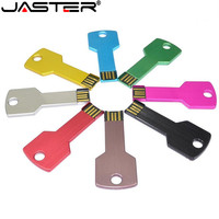 JASTER  USB 2.0 Flash Drive 4GB 8GB 16GB 32GB 64GB Pendrive 128GB Metal Pendrive Memory Stick Key Shape