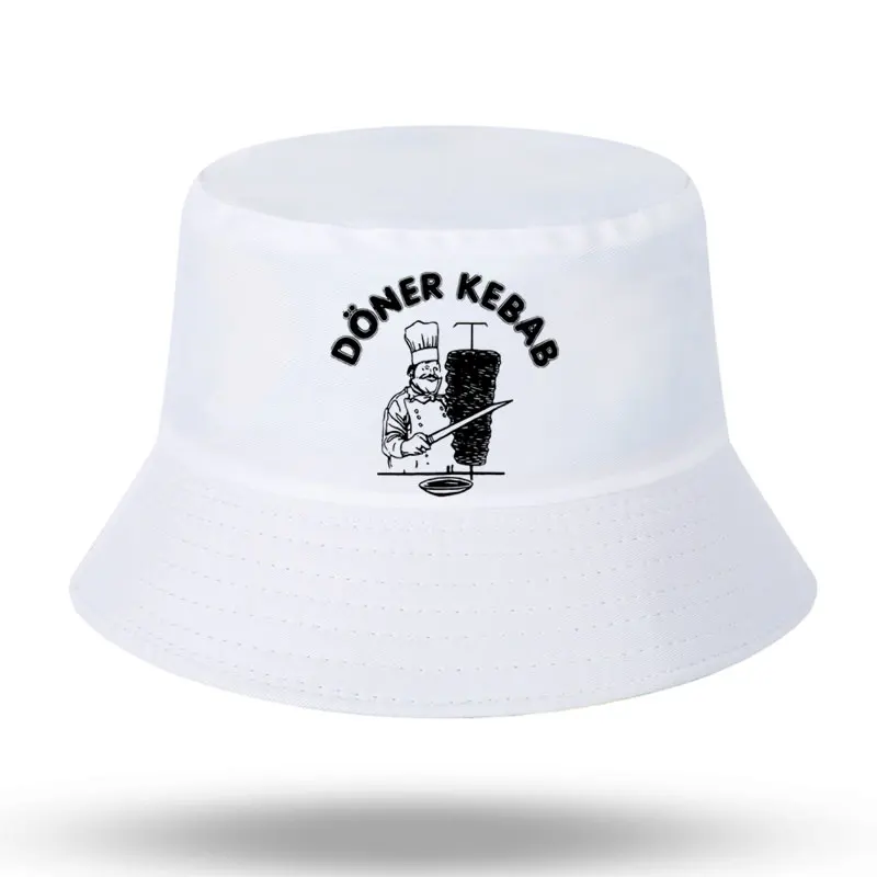 Doner Kebab Print Men Women Bucket Hat Outdoor Sunscreen Beach Cap Fisherman Hat Sun Hiking Fishing Cap