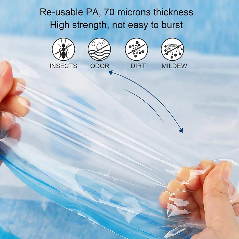 1/5Pcs Thickened Vacuum Storage Bag For Cloth Compressed Bags with Hand Pump Reusable Blanket Clothes Quilt Organizer Travel