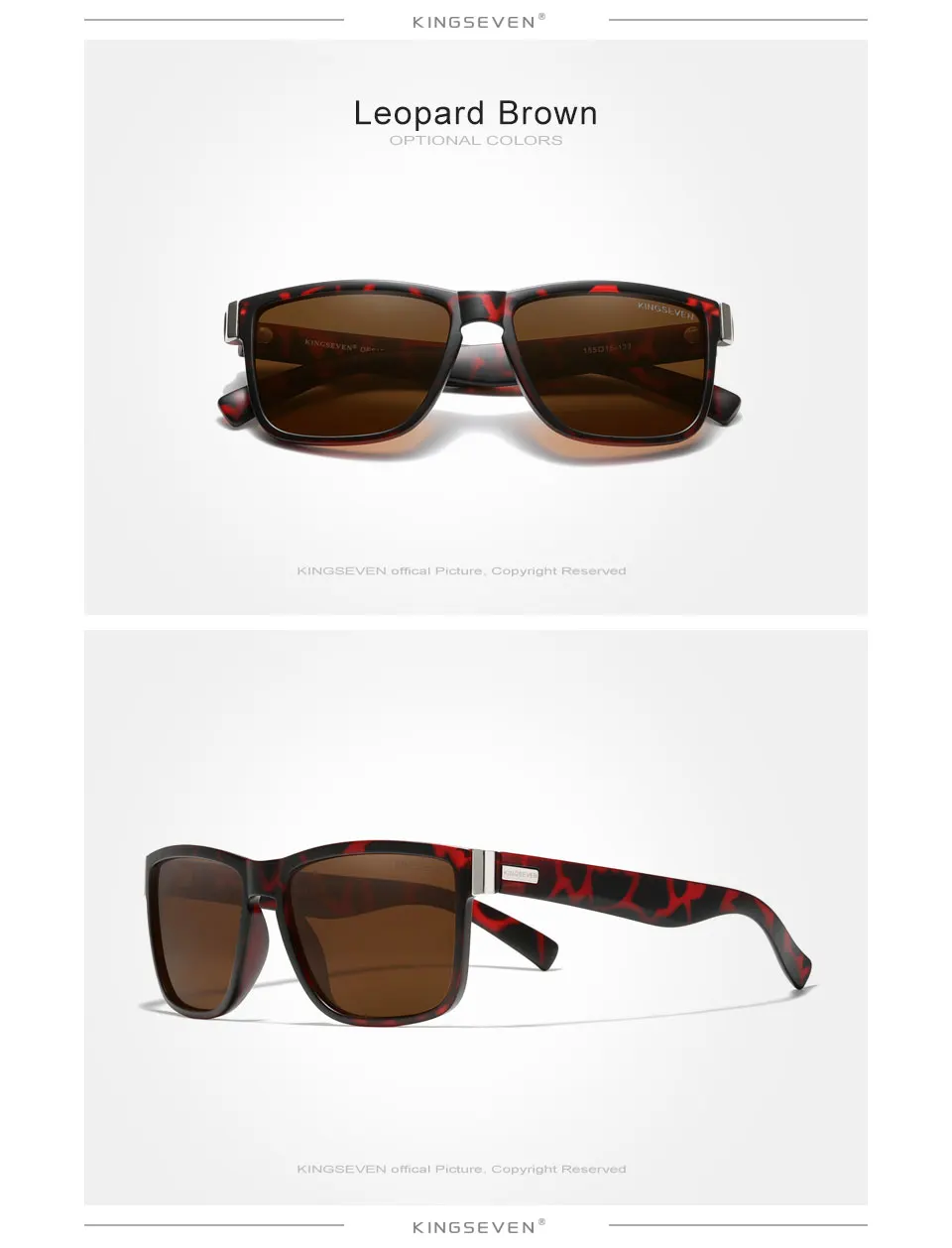 KINGSEVEN Marken-Polarisierte Sonnenbrille für Männer und Frauen, Quadratische Fahrerbrille, Outdoor-Sportbrille mit UV400-Schutz – Detail 4