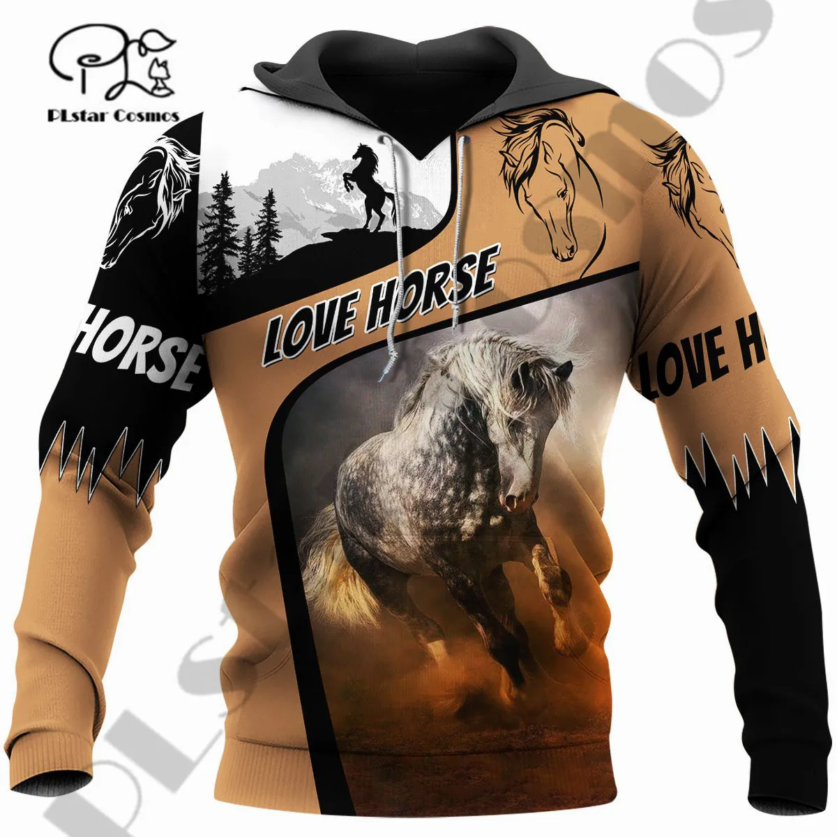 PLstar Cosmos 3Dprinted Newest Horse Animal Lover Art Funny Harajuku Casual Streetwear Unique Unisex Hoodies/Sweatshirt/Zip Q-9