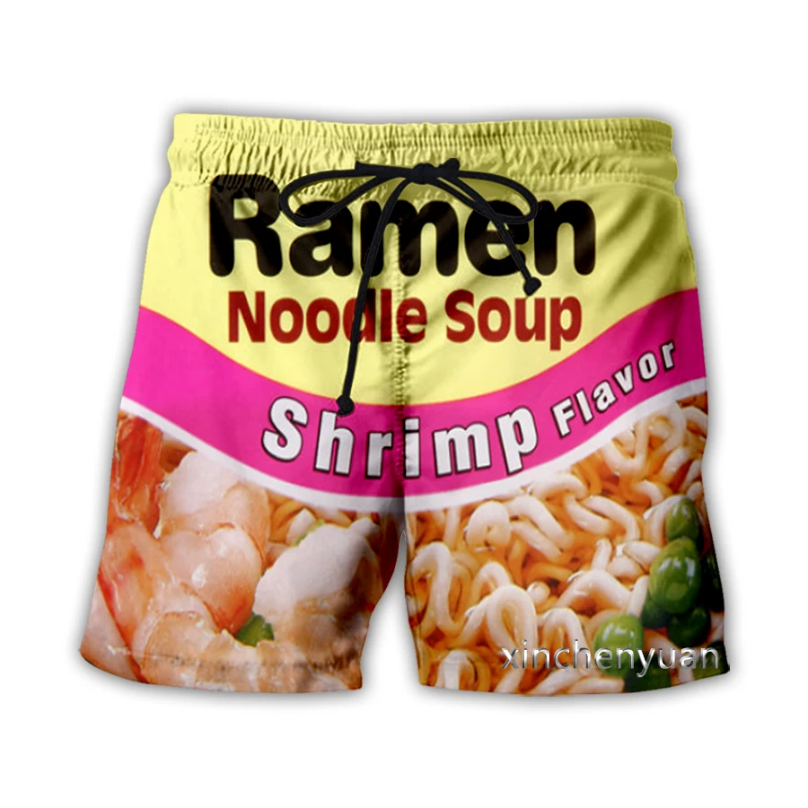 xinchenyuan New Men/Women Ramen Noodles Soup 3D Printed Casual Shorts Fashion Streetwear Men Loose Sporting Shorts T26