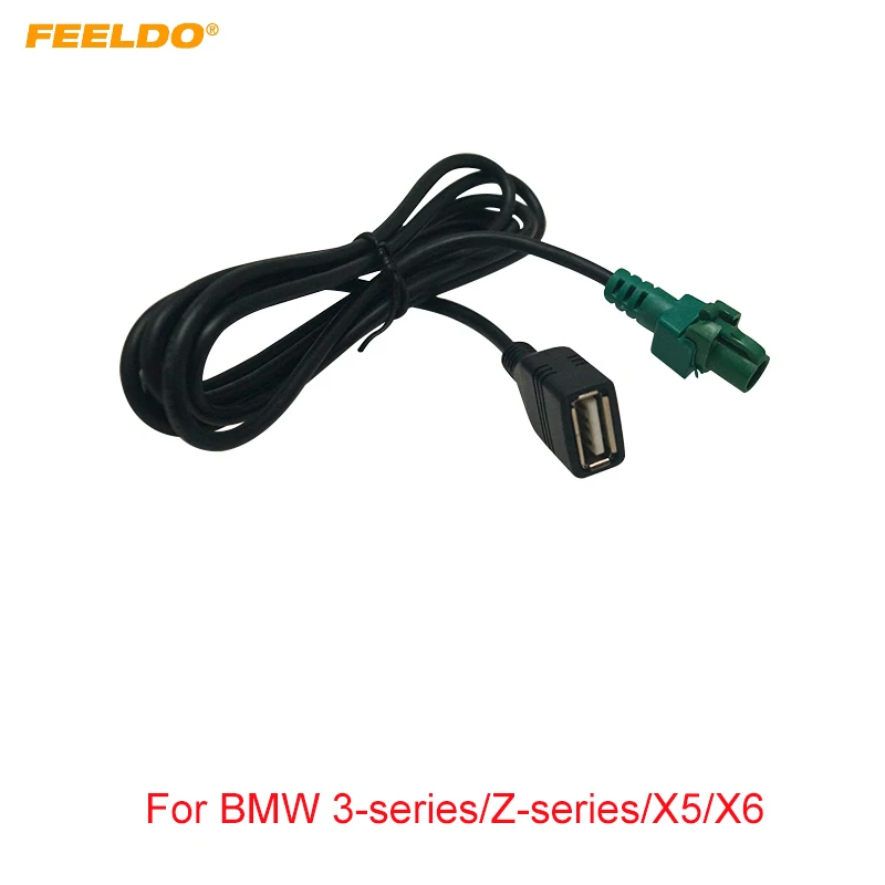 

FEELDO Car Auto Round 4Pin CD Changer USB Cable For BMW 3-series Z-series X5 X6 Audio USB Plug Adapter