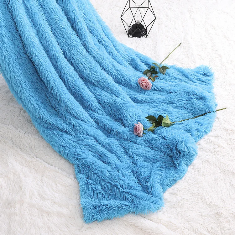 Coperta di pelliccia Super Soft Fuzzy elegante accogliente letto divano copriletto lungo Shaggy caldo lenzuolo soffice pelliccia coperta da tiro