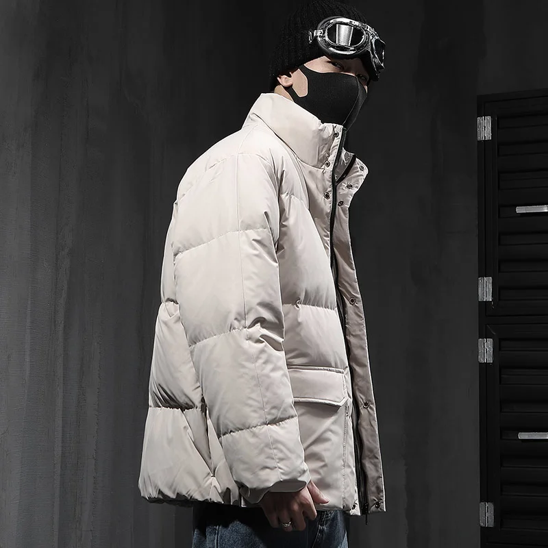 Winter 2022 Neue Mode Verdicken Männer Warme Parkas Solide Stehkragen Männlichen Mantel Baumwolle Gefütterte Jacke Parkas Casual Kleidung H28