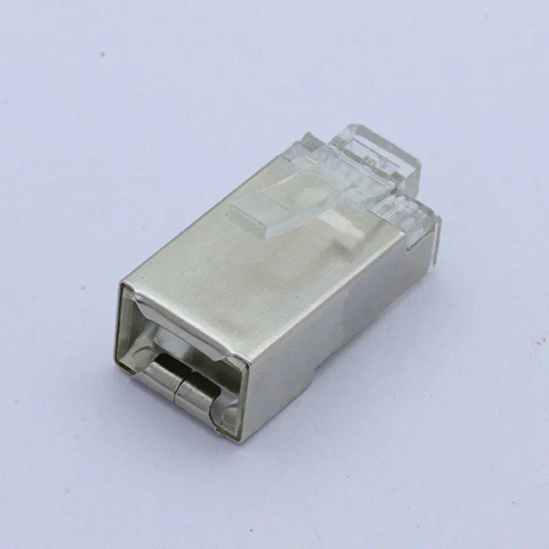 20pcs/lot 8P8C RJ45 Modular Plug Metal Shell CAT5E/CAT6 Ethernet Male Plug Network Cable Crystal Head Jack Socket