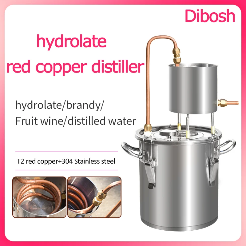 50L red copper water cup distiller home brew equipment brewing hydrolate brandy whisky moonshine essential oil alcohol distiller